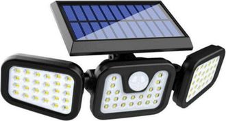OEM Projecteur Solaire - 3 T&ecirc;tes - Capteur Mouvement 120&deg; - 650 Lm - Ip44 - Jardin Garage Abri - 1 Pi&egrave;ce