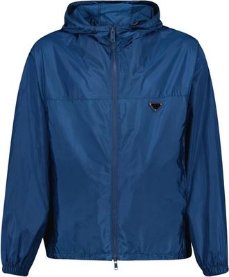 Prada Re-Nylon Windbreaker - Heren - Zomerjassen - Blauw - L - Nylon - Jassen