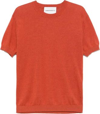Amaranto T-shirt in maglia fine - Arancione