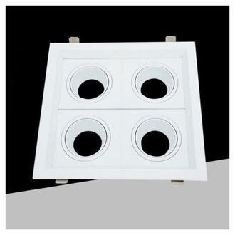 Trade Shop Trade Shop Traesio - Trade Shop - Portafaretto Quadruplo Orientabile Incasso Bianco Per Lampadine Gu10/gu5.3 P33-b4