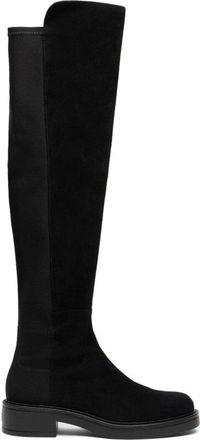 Stuart Weitzman Suede Over-The-Knee Boots With Rounded Toe And Low Block Heel