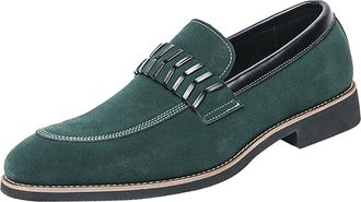 Generic Mens Pointed Toe Dress Shoes UK Slip-On Fleece Loafers Low Cut Flat Moccasins Casual Lightweight Comfy Sneakers Plus Size Soft Shoewear for Office Wor