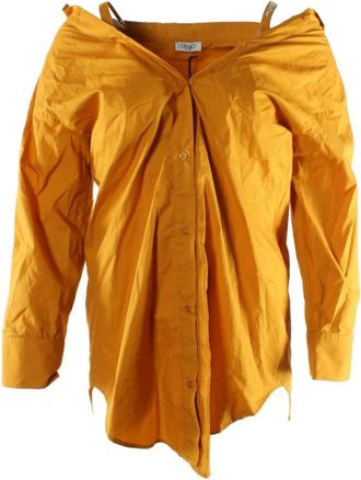 Liu Jo Gele Katoenen Top Blouse - Dames - Overhemden - Geel - L - Katoen - Overhemden