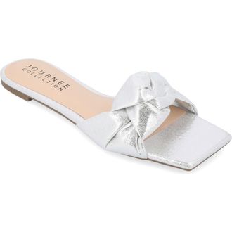 Journee Collection Dianah Sandal in Silver at Nordstrom Rack, Size 6.5