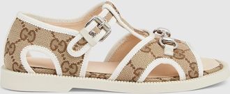 Gucci Kids - Horsebit Sandal, Beige, Fabric