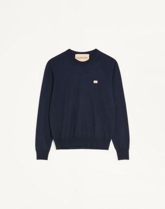 Valentino Maglia Valentino In Lana Con VLogo Patch Uomo NAVY XL