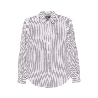 Ralph Lauren Shirts, female, Multicolor, XS, Striped Logo Shirt