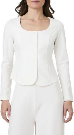French Connection Square Neck Long Sleeve Ponte Top in Summer White at Nordstrom Rack, Size X-Small