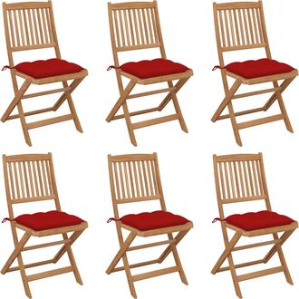 vidaXL Furniture Limited - Sillas De Jard&iacute;n Plegables 6 Uds Y Cojines