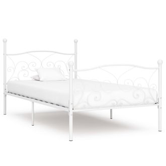 vidaXL Cama Con Somier Sin Colch&oacute;n Metal Blanco 90x200 Cm Vidaxl
