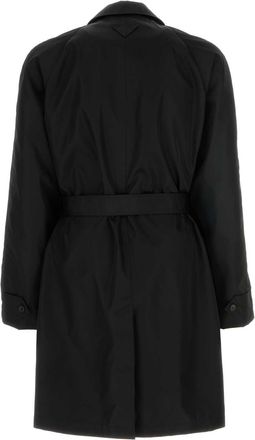 Prada Mens Re-Nylon Trench Coat Black Poliammidericiclata