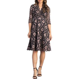 Kiyonna Mon Cherie Lace Cocktail Dress in Rose Gold at Nordstrom, Size X-Small
