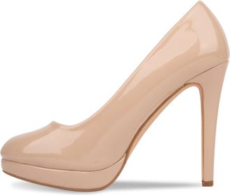 Generic Unisex Mens Womens High Heel Round Toe Drag Queen Cross Dresser Court Shoes Ladies Office Party Wear Smart Stiletto Pump Shoes Size UK 9-12 Nude, 10uk