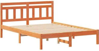 vidaXL Estructura De Cama Marr&oacute;n 140 X 190 Cm Madera De Pino Macizo Vidaxl