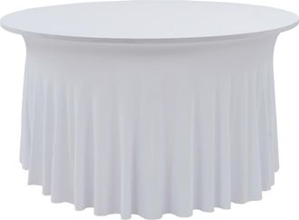 vidaXL Fundas El&aacute;sticas Para Mesa 2 Uds Con Falda 180x74 Cm Blanco Vidaxl