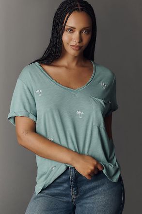 Pilcro Quinn Short-Sleeve V-Neck Tee by Pilcro