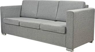 vidaXL Vidaxl - Sofá de 3 plazas de tela gris claro