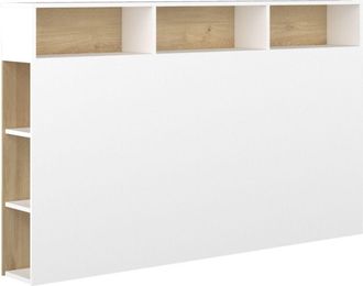 Home Heavenly Home Heavenly - Cabecero Cama 160 Con Almacenaje Onix, 9 Espacios &Uacute;tiles. 162x120x23 Cm. Color: Blanco - Roble