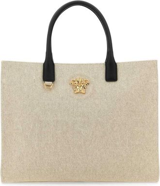 Versace La Medusa Canvas Winkelmand - Dames - Shoppers - Beige - ONE Size - Tassen