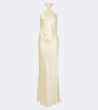 Retrof&ecirc;te Retrof&ecirc;te Ester halterneck satin gown