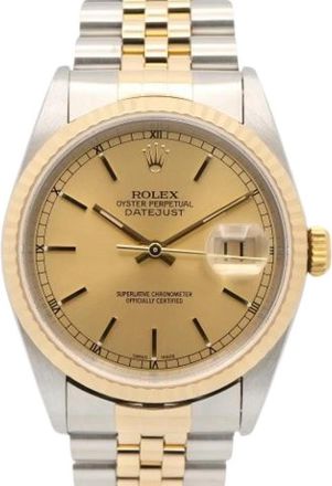 Rolex Pre-owned Datejust Polshorloge - Heren - Vintage Horloges - Geel - ONE Size - Vintage