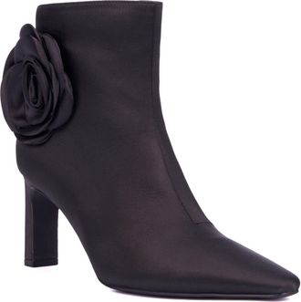 New York & Company McKenna Floral Appliqué Bootie in Black at Nordstrom Rack, Size 9