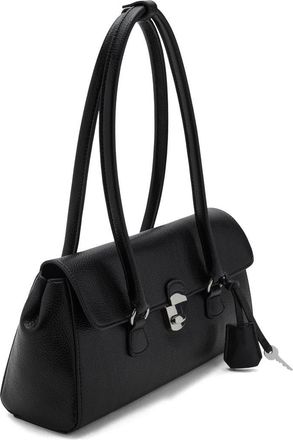 Mango City Faux Leather Shoulder Bag in Black at Nordstrom