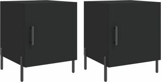 vidaXL Vidaxl - Mesitas de noche 2 uds madera de ingeniería negro 40x40x50 cm