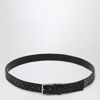 Bottega Veneta Cintura nera in Intrecciato