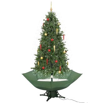 vidaXL Vidaxl &Aacute;rbol De Navidad Con Nieve Con Base En Paraguas Verde 190 Cm