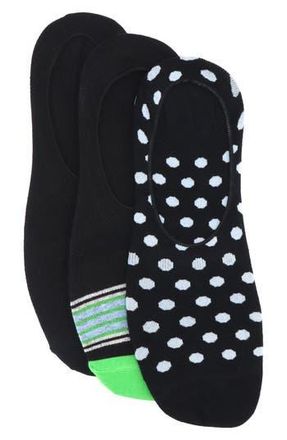 Lorenzo Uomo 3-Pack Fashion No-Show Socks in Black Multi at Nordstrom Rack