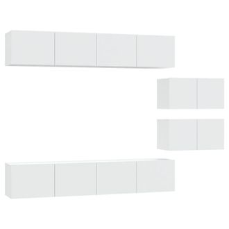 Berkfield Home 4 Piece TV Cabinet Set White Engineered Wood