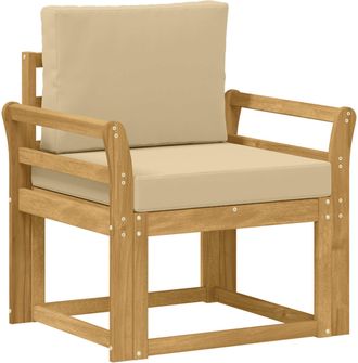 vidaXL Sof&aacute; De Exterior Poli&eacute;ster Blanco Y Beige Vidaxl