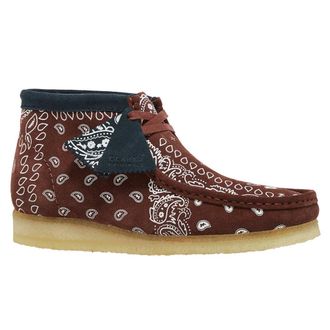 Clarks Wallabee Suede Mens Lace Up Boots - Brick Paisley - Size:UK 10.5