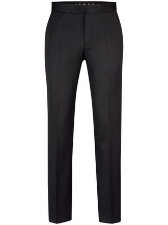 BOSS tapered-leg virgin wool trousers - Black