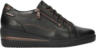 Mephisto Patsy Dames Sneaker - Zwart Leer - Brede Pasvorm - Dames - Sneakers - Zwart - 35 EU - Leer - Schoenen
