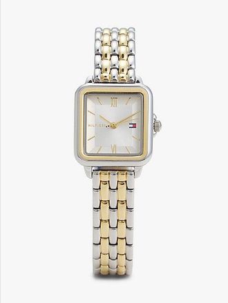 Tommy Hilfiger Reloj de acero inoxidable chapado en oro