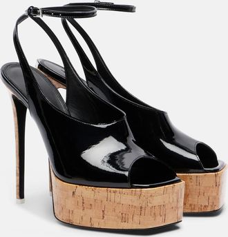 The Attico Ornella patent leather platform slingback pumps