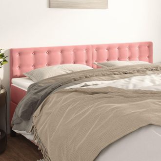 vidaXL Cabeceros 2 Unidades De Terciopelo Rosa 100x5x78/88 Cm Vidaxl