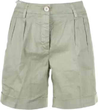 Re-hash Groene Bermuda Shorts - Dames - Korte Broeken - Groen - W25 - Katoen - Korte Broeken