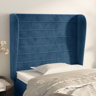 vidaXL Cabecero Con Orejas De Terciopelo Azul Oscuro 103x23x118/128 Cm Vidaxl