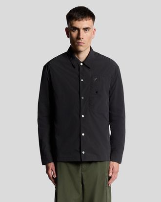 Lyle & Scott Mens Crinkle Nylon Pocket Overshirt - Black - Size X-Large
