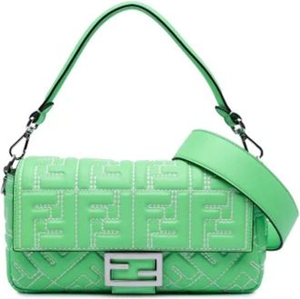Fendi Pre-owned Handbags, female, Green, Size: ONE SIZE Pre-owned Leather fendi-bags