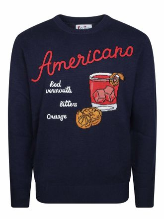 MC2 Saint Barth Deep Navy Drink Americano Graphic Sweater