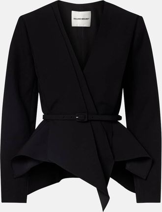 Roland Mouret Asymmetric draped crepe blazer