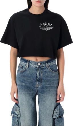 Amiri T-Shirts, female, Black, Size: XS Black Arts District Cropped Tee