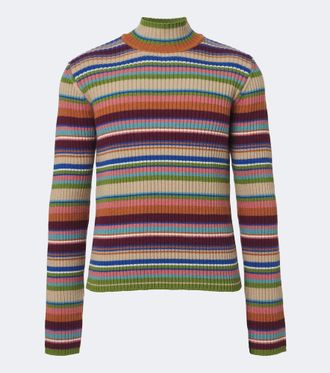 Dries Van Noten Ribbed-knit striped wool sweater