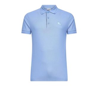 Burberry Polo Shirts, male, Blue, Size: XS Cotton Polo Shirt