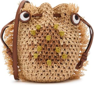 Anya Hindmarch Creature Leather and Raffia Cross-body bag - Brown - One Size
