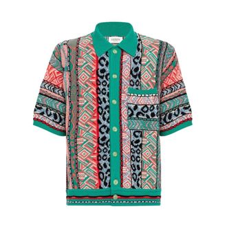 Laneus Short Sleeve Shirts, male, Multicolor, Size: M Patterned Short Sleeve Shirt